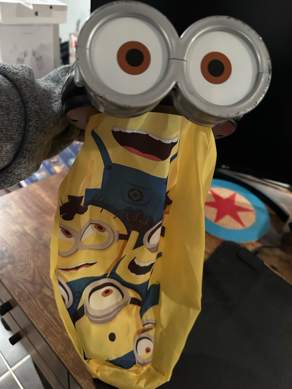 New Minion Halloween Trick-or-Treat Bag with long handle.